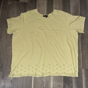 Denim Co Womens Shirt 3X Light Green Embroidered Short Sleeve Cotton Blend